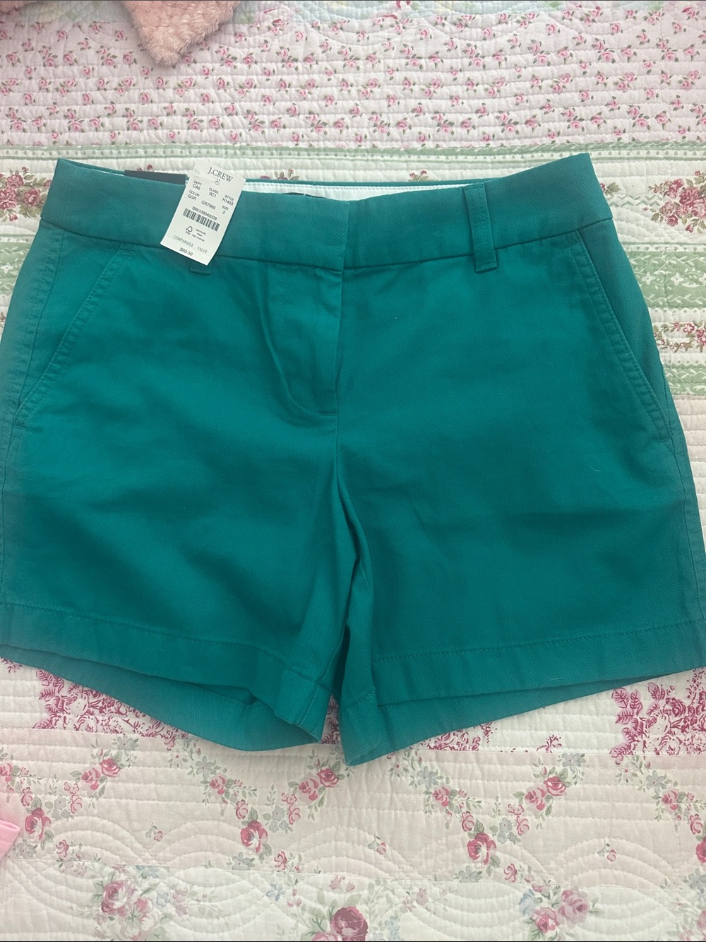J. Crew Teal Cotton Chino Bermuda Shorts